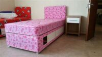 Heart Patterned Single Kids Bed with Optional Storage - Pink - Image 3