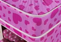 Heart Patterned Single Kids Bed with Optional Storage - Pink - Image 2